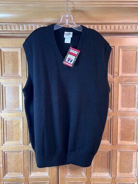 Dennis Men’s Uniform Black V-Neck Sweater Vest E6600 School Uniform